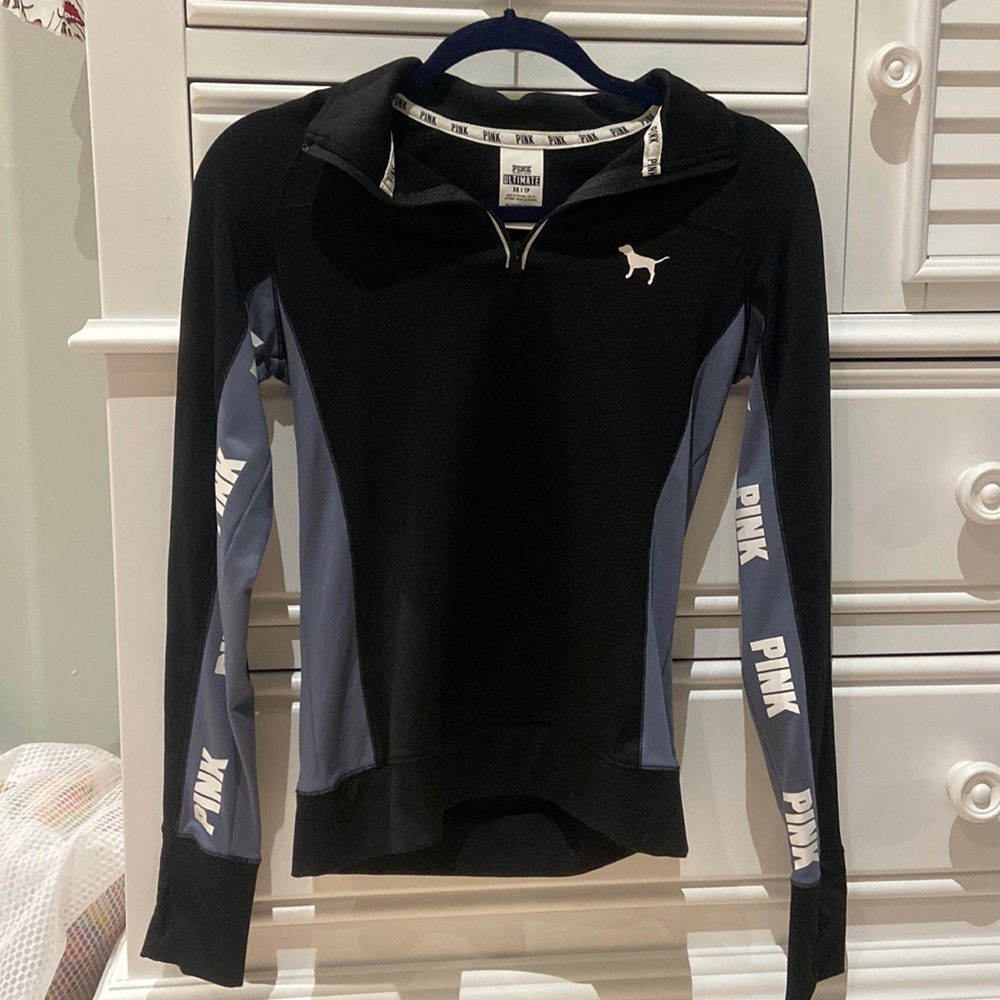 Pink Victoria’s Secret quarter zip athletic long sleeve